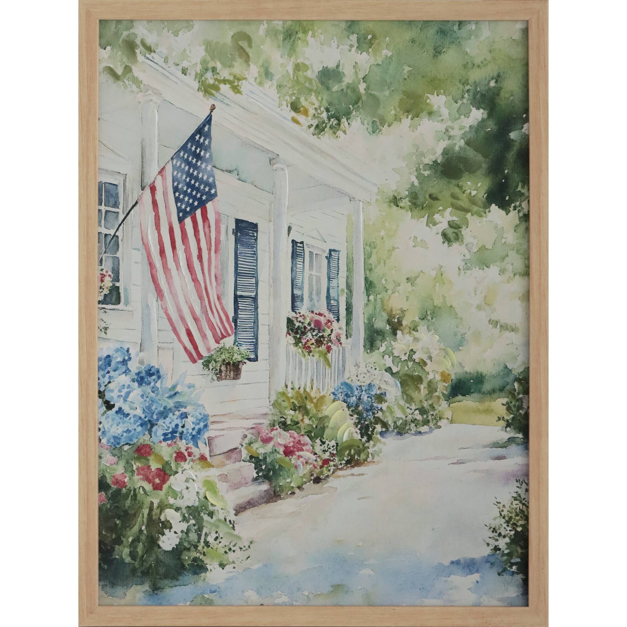 Red, White & Blue 24" Garden with Flag Canvas Wall Décor by Celebrate It™